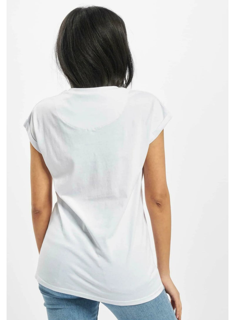 DEF Women’s White Graphic T-Shirt with Bold DEF Print, Short Sleeve Crew Neck Casual Tee - Image 3